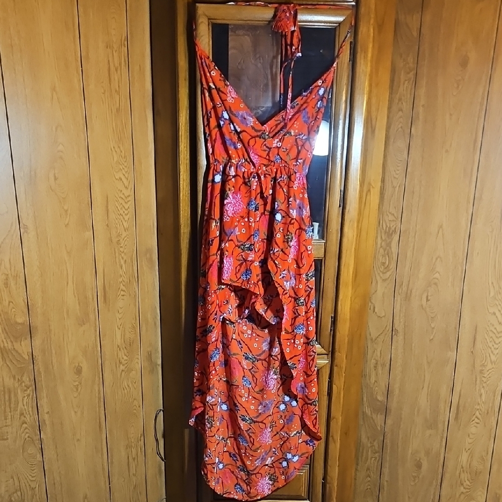 Floral Red Women's Dress